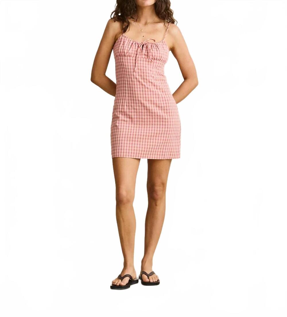 NEW RHYTHM. kirra check mini dress in pink
